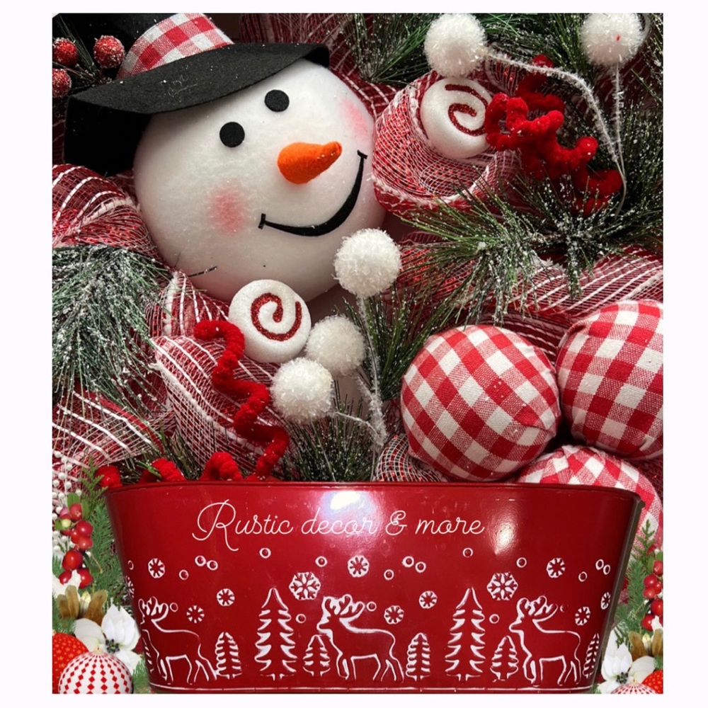 Holiday Wintery Theme Gift Basket / Container